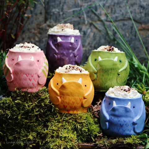 October | Monster Mug |  1.5 Hr Instructor Guided Workshop {member pricing} 1 person for $25, 2 for $35, 3 for $45, 4 for $55